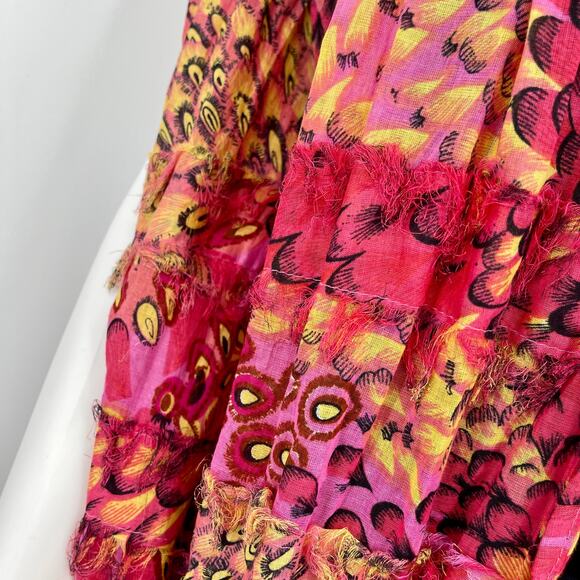 CHEMISTRY NEW YORK Pink Animal Print Fringe Scarf - Picture 4 of 10